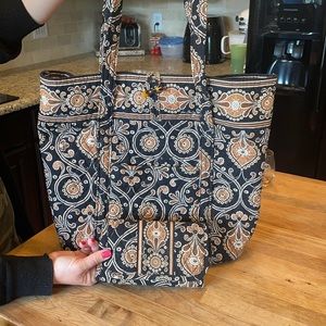 Vera Bradley Tote and Wallet - Cafe Latte